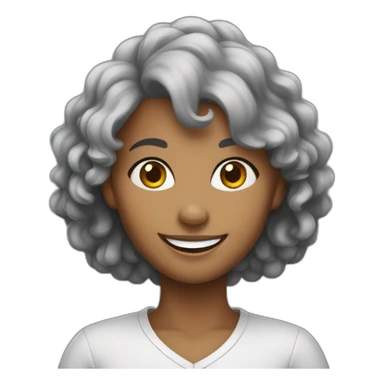 Grey female smiling poddle sticker