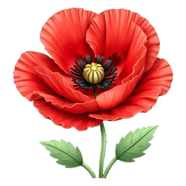 Red poppy flower sticker