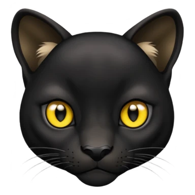 Cute small face black puma sticker