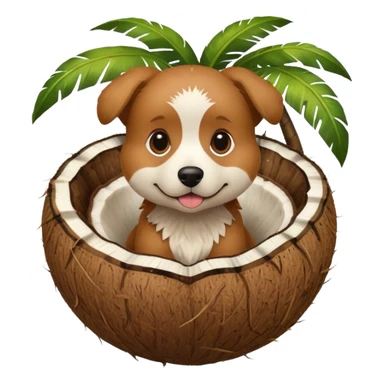 dog in a coconut sticker