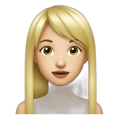 Fille aux yeux vert blonde avec yne frange sticker