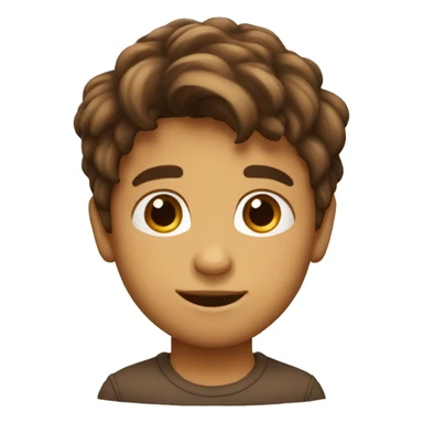 emoji de niño con pelo castaño y ojos marrones sticker