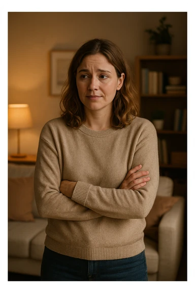 donna che vuole rimanere nella sua zona di comfort. Immagini realistiche sticker