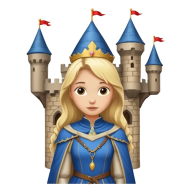 A blonde girl waiting in castle sticker