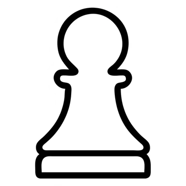 chess pawn icon, stylized, minimal, clear outlines, flat design, modern icon style sticker