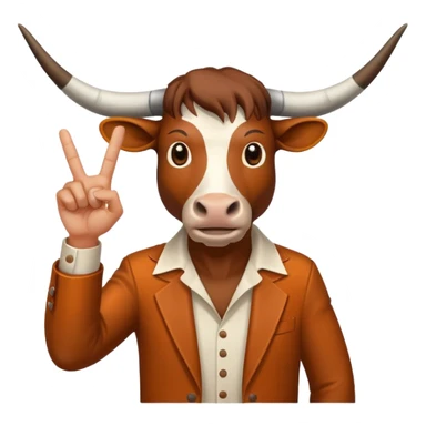 longhorn doing hook em hand sign sticker