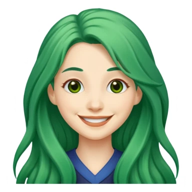long green haired fantastic woman sticker
