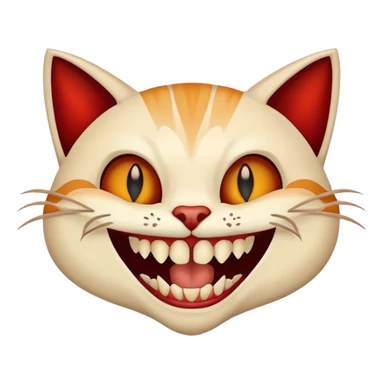 Cat wearing fake vampire teeth sticker