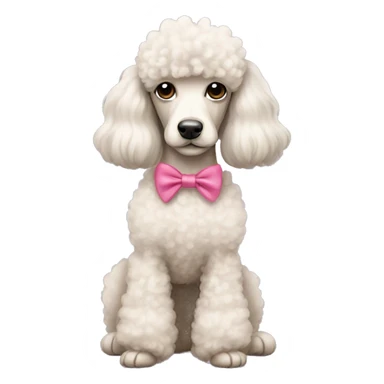 poodle with bows sticker