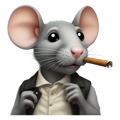 Rat smoking a cigarrette sticker