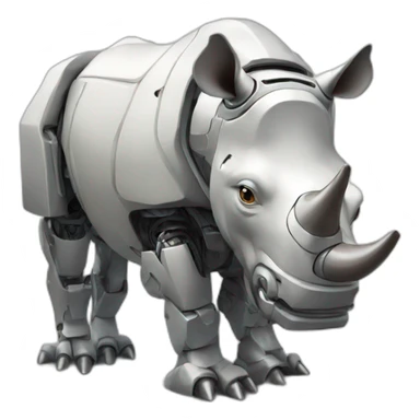 robotic rhinoceros sticker
