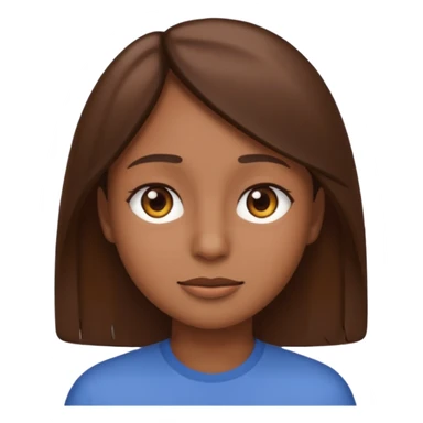 Create a emoji version of me with brown skin color, brown eyes and brown straight hair  sticker