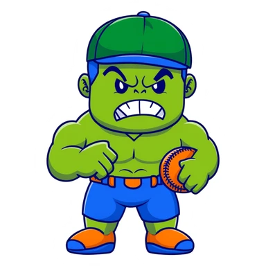 Hulk in a ny Mets uniform  sticker