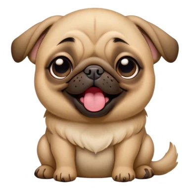 Cinematic Cute Yawning Fawn Pug Portrait Emoji, Head tilted slightly with a dramatic, wide-open yawn, showcasing a soft fawn coat with a velvety texture, floppy ears slightly drooping, round dark eyes barely open in drowsy contentment, Simplified yet irresistibly adorable features, highly detailed, glowing with a soft, cozy glow, high shine, relaxed yet expressive, stylized with a touch of whimsy, bright and endearing, soft glowing outline, capturing the essence of a sleepy yet affectionate companion, so drowsy it feels like it could stretch out of the screen and curl up for a nap! sticker