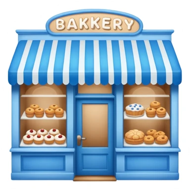 blue bakery store sticker