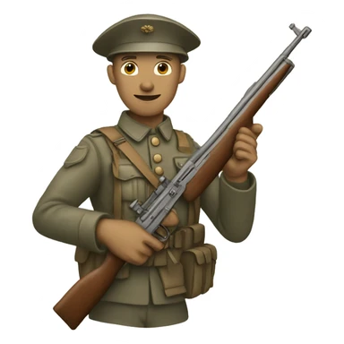 ww1 soldier with weapon sticker