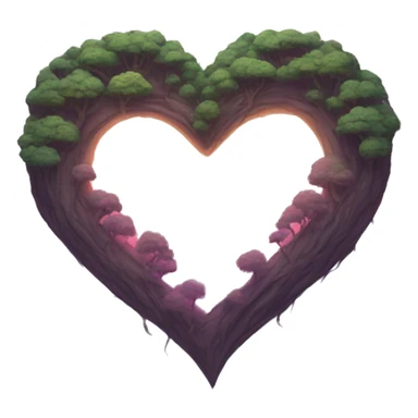 heart shape forest sticker