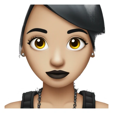 Goth girl with facial piercings  sticker