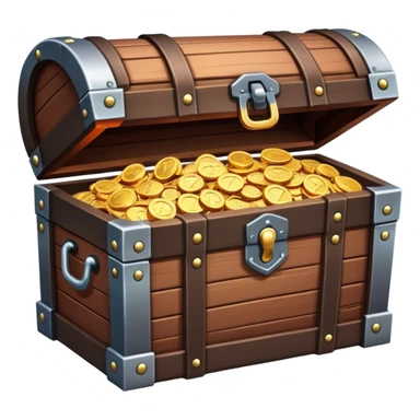 unlocked treasure chest glowing from the inside without money sticker