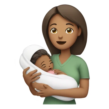 mother holding newborn baby sticker