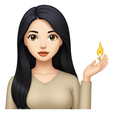 Beautiful woman long black hair  sticker