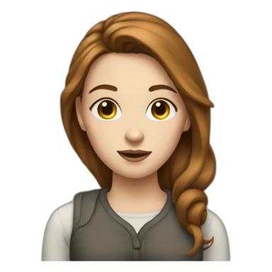 young white woman with brown hair who smokes sticker