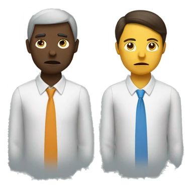 2 people talking to each other, one is calm, another is angry sticker