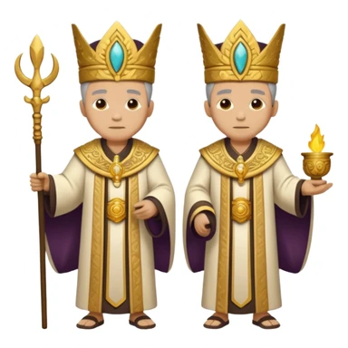 Ancient  mpriests with Temple sticker