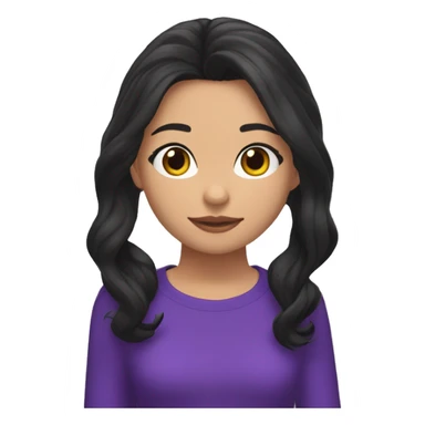 Una chica vestida de morado dice Olivia Rodrigo en su camisa cabello negro y una corona  sticker