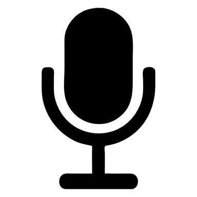 A studio microphone in a black filled icon style, vintage. sticker