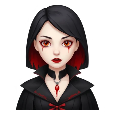 Women Vampire with black coat dress and eyes should be red with blood sticker