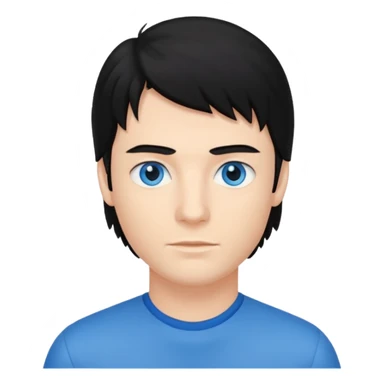 A young man with mullet black hair. sticker