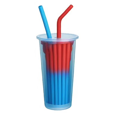 Red and blue colour Single Straw  sticker
