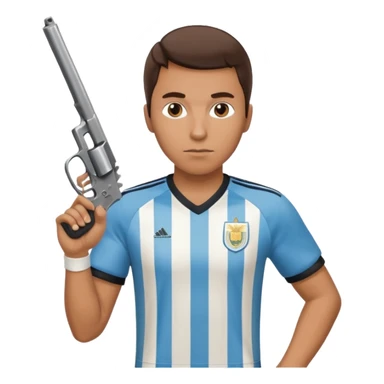 haz un turro con una biszera para atras y con un arma remera argentina pero arma de fuego que tenga un revolver  solo sticker