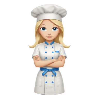 Full body 
Sexy Long Blonde hair blue eyed female chef arms folded sticker