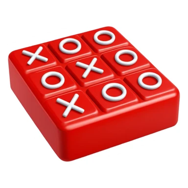 red tic tac toe nought sticker