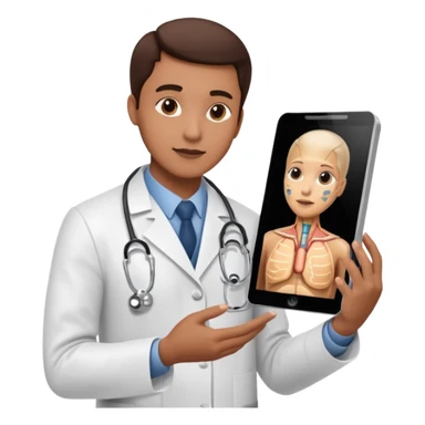 doctor seaing body scan image sticker