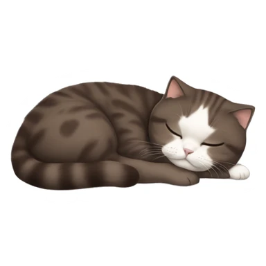 Scottish fold dark brown kitty sleeping on brunette white girl's lap sticker