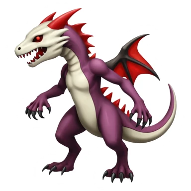 Shiny White Evil Glowing Eldritch Marowak-Salandit-Duskull-Darkdramon-fusion with bloody red markings sticker