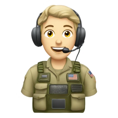 army radio operator talking on radio sticker