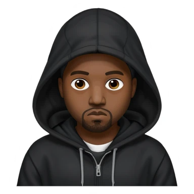 kanye west with black hoodie sticker