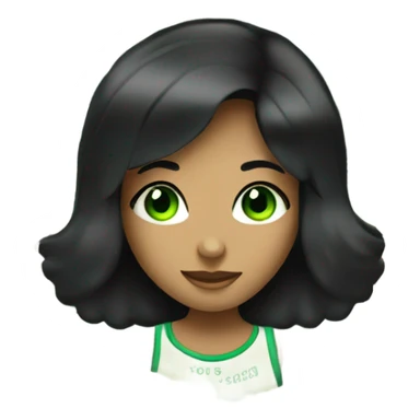 100 dollar bills in girl with black hair and green eyes sticker