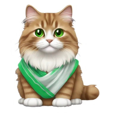 Brown Siberian cat with green eyes dressed as obi wan kenobi  sticker