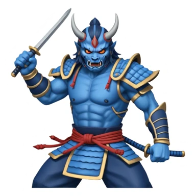 blue samurai oni sticker