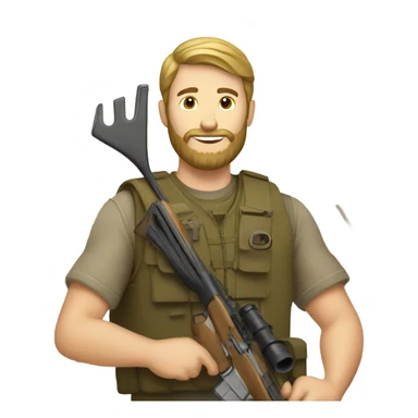 White guy with beard deer hunting sticker