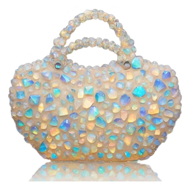 opal Crystal gemstone covered tote handbag sticker