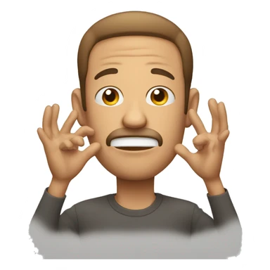 Man mewing with both hands sticker