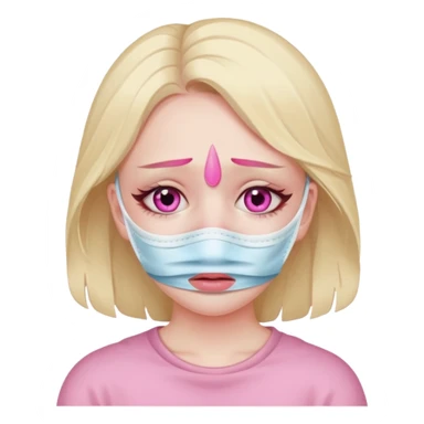Girl with pink eye (the sickness) - more emoji sticker