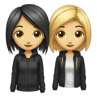 two emo girlfriends sticker