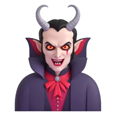 Vampire with demonic horns sticker